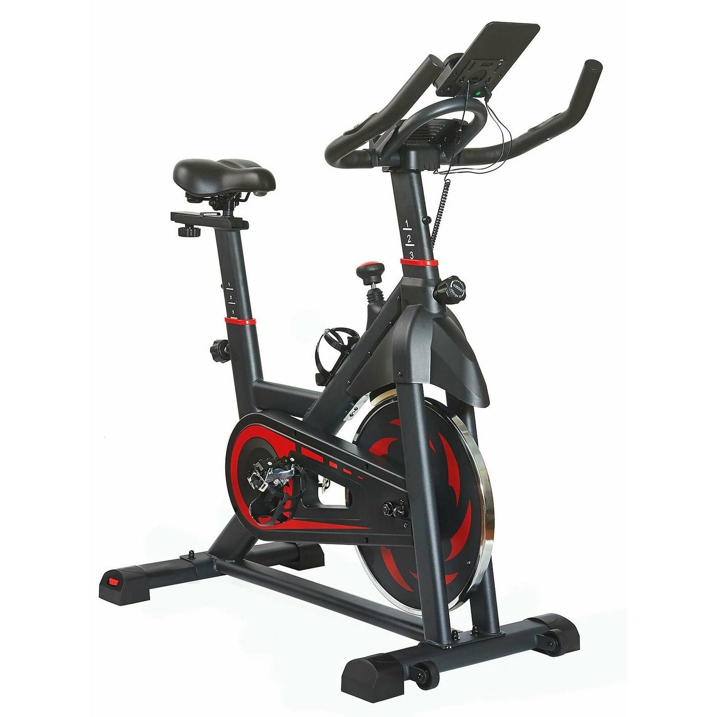 Quiet Stationary Exercise Bike with LCD Display & Tablet Mount for Home Cardio