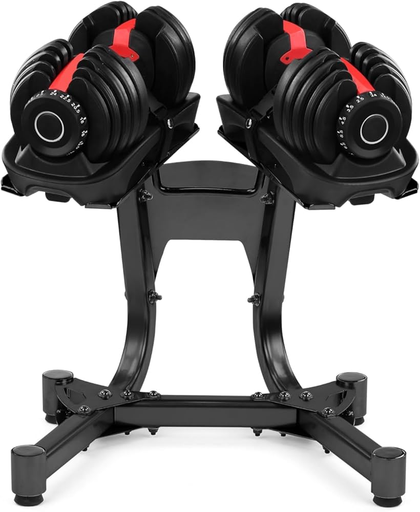 24kg Adjustable Dumbbells (15-in-1) – Steel & ABS Build, Quick Dial System, Compact for Home Gym Strength Training