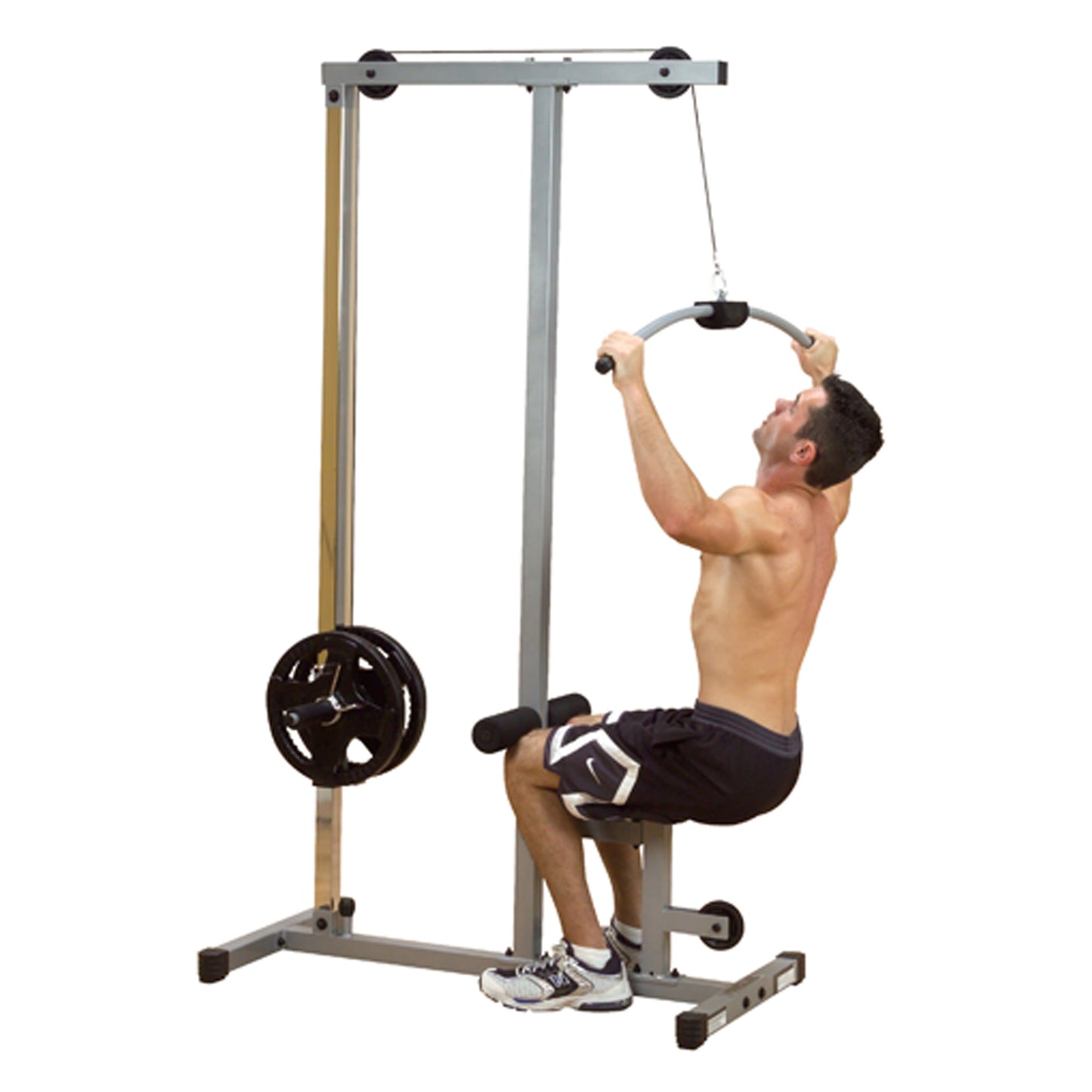 Adjustable High–Low Pulley Lat Pulldown Machine with Padded Seat – Heavy‑Duty Cable Station for Home Gym