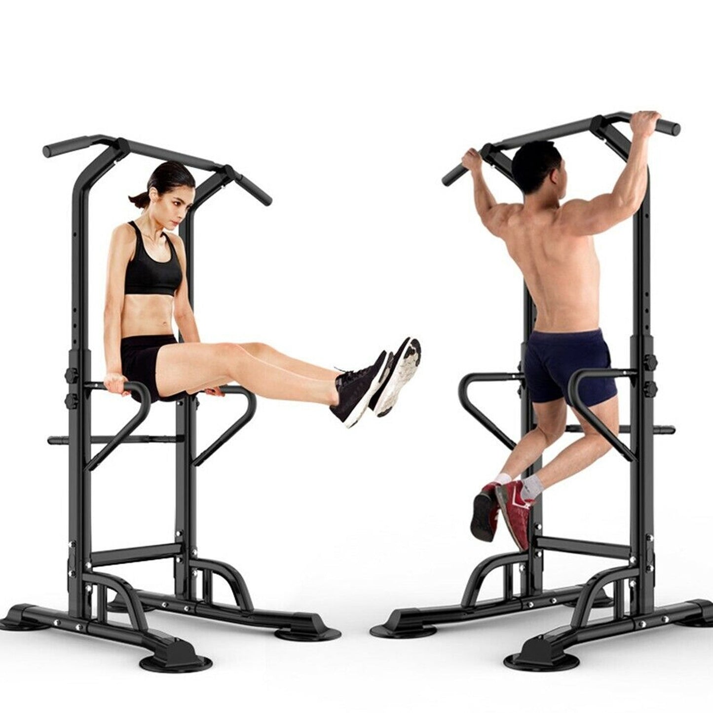 Adjustable Power Tower – Pull-Up & Dip Station with Backrest for Home Gyms