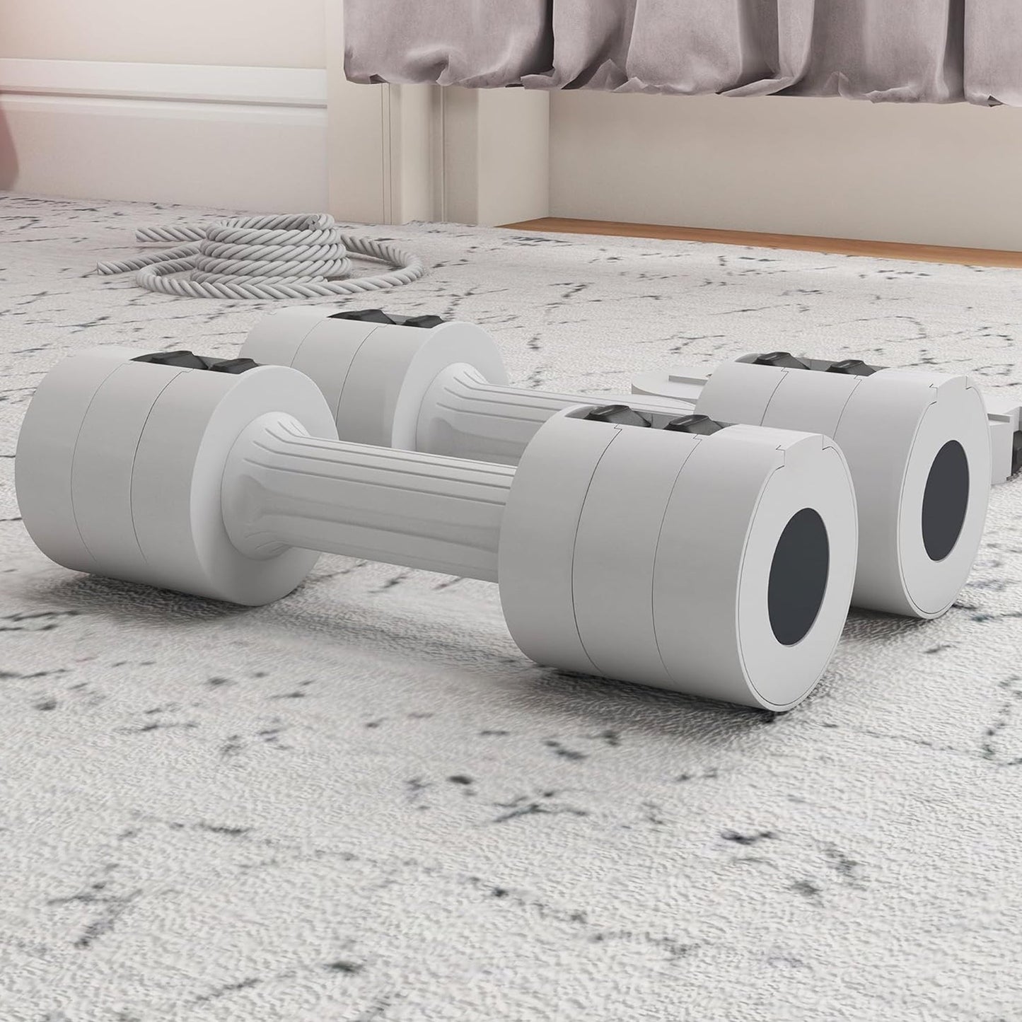 Adjustable Dumbbell Set – 3‑in‑1 Steel Dumbbells with Non‑Slip Grip – Space‑Saving Home Gym Weights (2×2.5 kg or 2×10 kg)