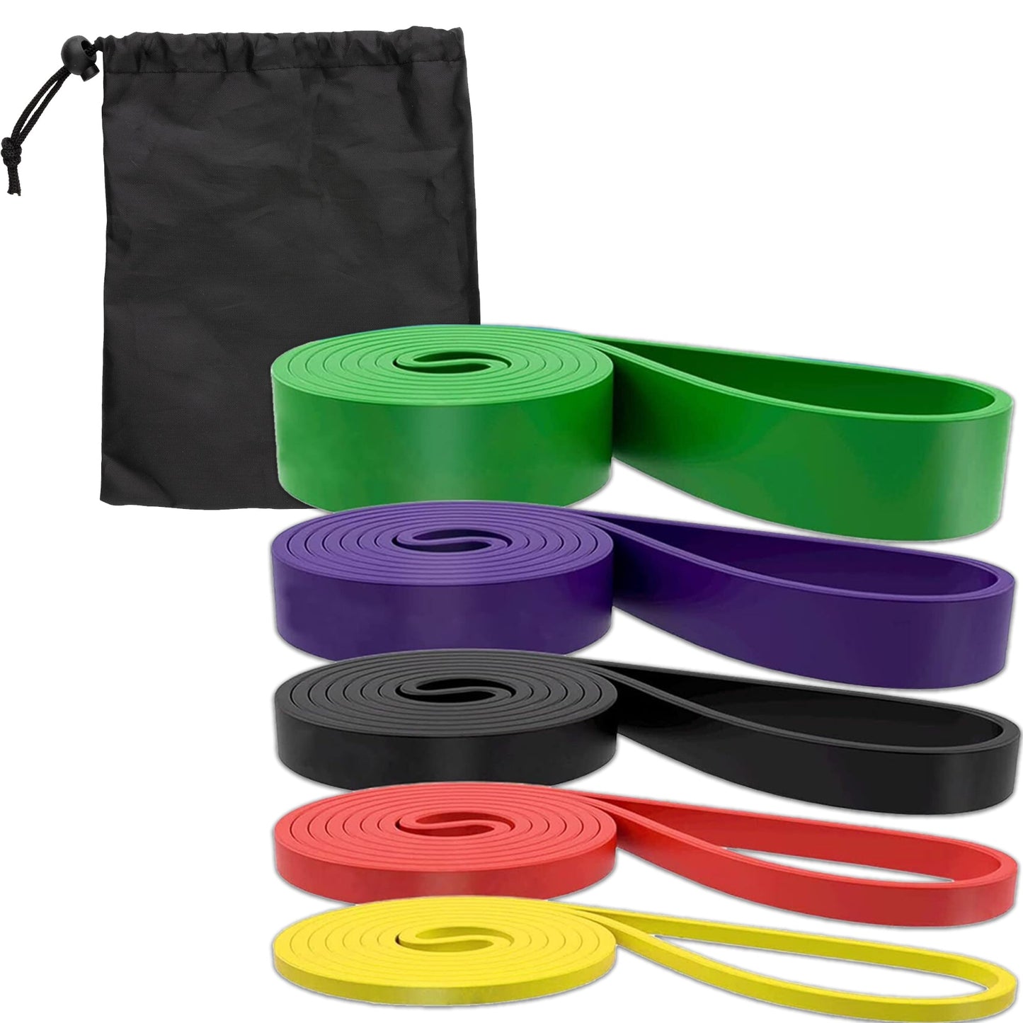 5‑Level Pull Up Assist Resistance Bands – Natural Latex, Multi Color Strength Training & Stretching Kit for Home Gym