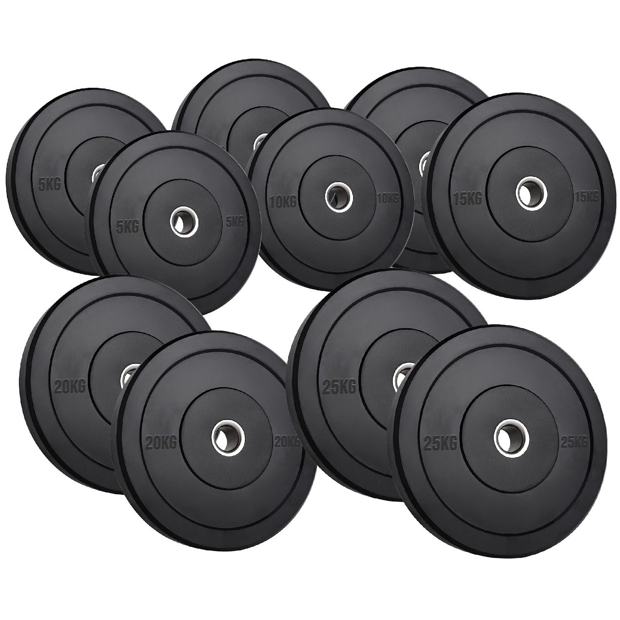 Olympic Heavy‑Duty Rubber Bumper Plates – Durable Black Rubber Finish – Olympic Plate Set for Strength Training & Weightlifting – Ideal Home Gym Setup
