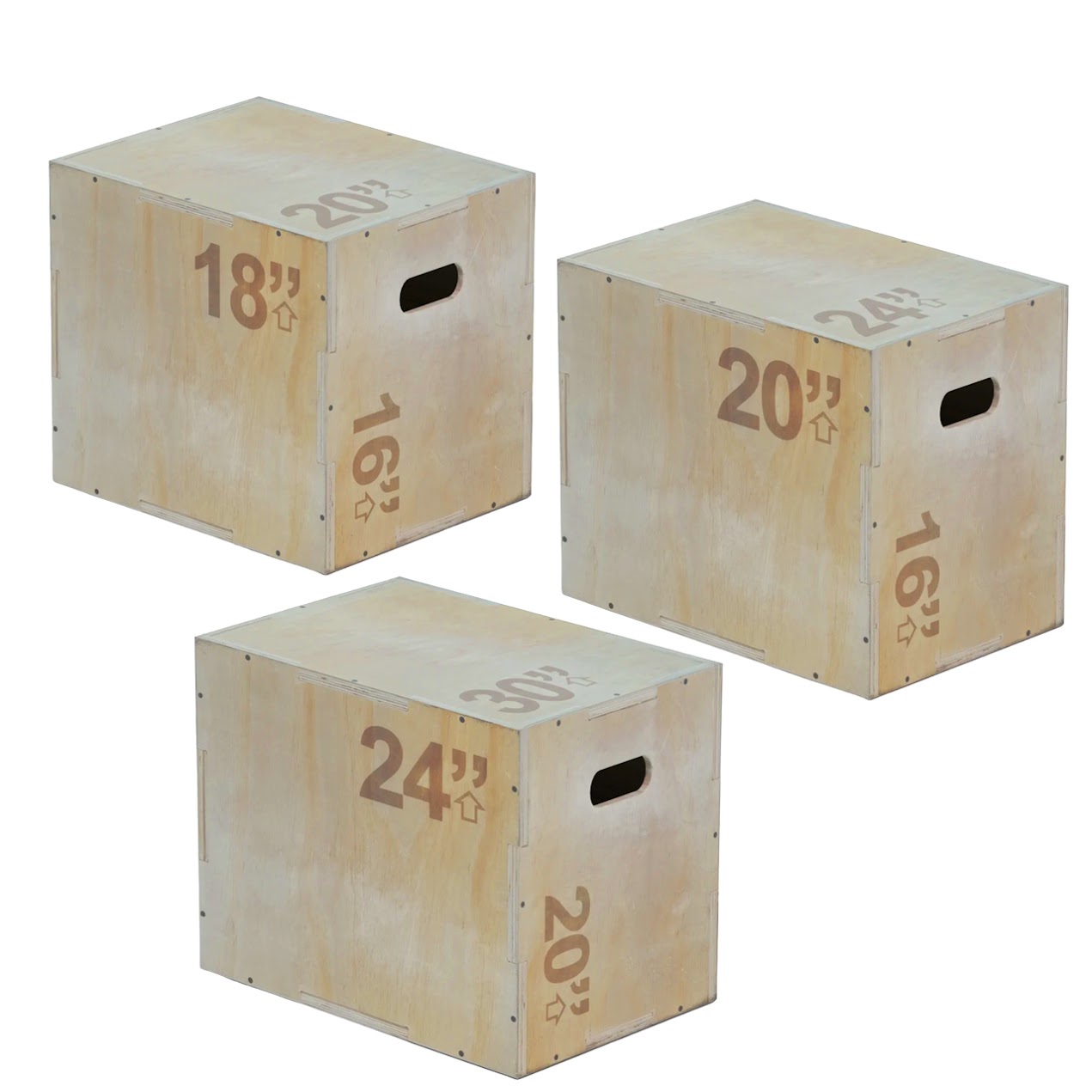 3-in-1 Wooden Plyometric Jump Box – Premium Wood Plyo Box for Strength, Agility & Jump Training | Multipurpose Exercise Step for Home & Gym Workouts