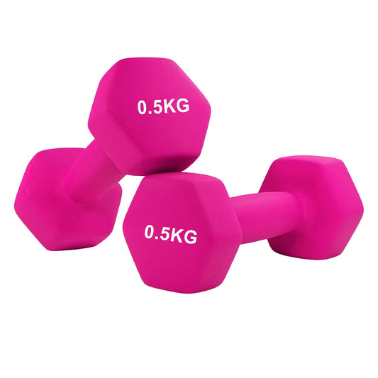 Anti-Roll Non-Slip Neoprene Dumbbell Weights | Hex Neoprene Dumbbells Set | Available in Singles, Pairs & Sets | Comfortable Grip for Home & Gym Workouts