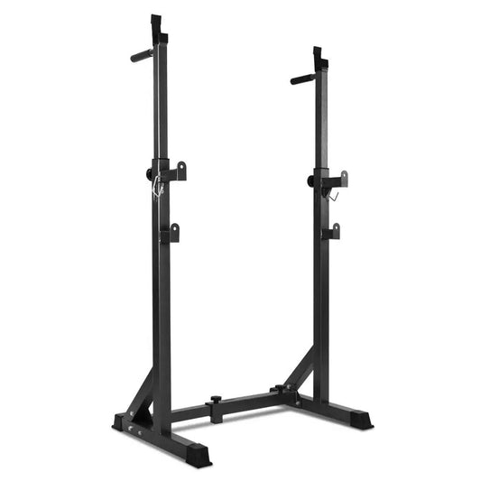 Heavy‑Duty Half Squat Rack – Adjustable Height & Width with Dip Station & Spotter Arms, 200 kg Load for Home Gym Strength Training