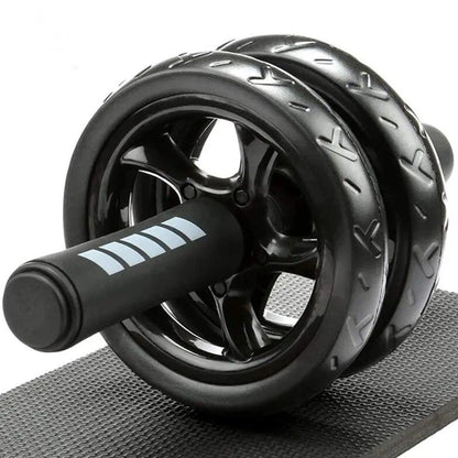 Double‑Wheel Ab Roller & Mat with Non‑Slip Foam Handles & Extra‑Thick Knee Pad – Dual‑Wheel Core Strength Trainer for Home Gym Workouts