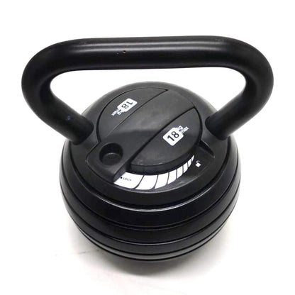 Adjustable Cast‑Iron Kettlebell 3.4–18 kg, Quick‑Lock – Home Gym Strength & Endurance