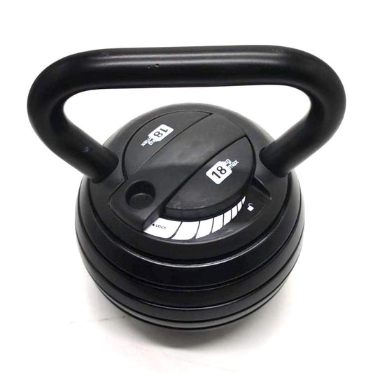 Adjustable Cast‑Iron Kettlebell 3.4–18 kg, Quick‑Lock – Home Gym Strength & Endurance