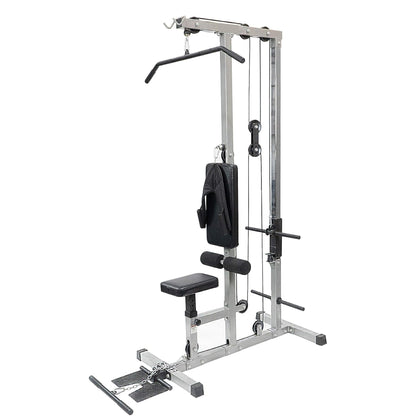 Adjustable High–Low Pulley Lat  Pulldown Machine with Padded Seat – Heavy‑Duty Cable Station for Home Gym