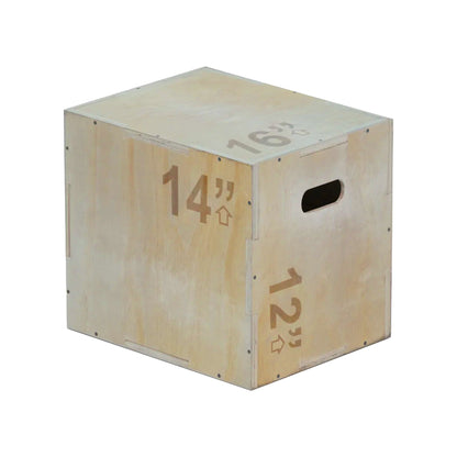 3-in-1 Wooden Plyometric Jump Box – Premium Wood Plyo Box for Strength, Agility & Jump Training | Multipurpose Exercise Step for Home & Gym Workouts