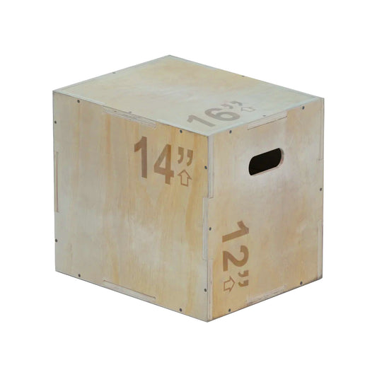 3-in-1 Wooden Plyometric Jump Box – Premium Wood Plyo Box for Strength, Agility & Jump Training | Multipurpose Exercise Step for Home & Gym Workouts