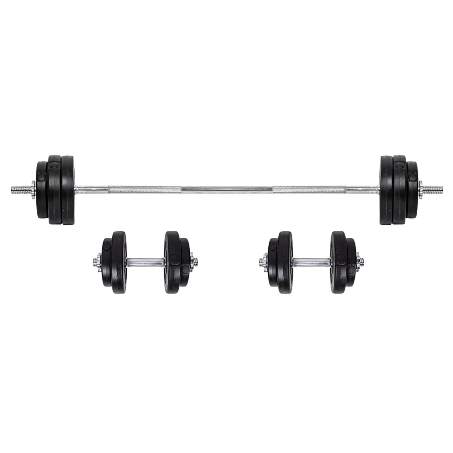 Adjustable Cast‑Iron Barbell & Dumbbell Set – 65 kg Weight Kit, Knurled Grip, 2‑in‑1 Strength Training for Home Gym