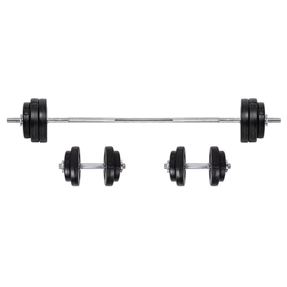 Adjustable Cast‑Iron Barbell & Dumbbell Set – 65 kg Weight Kit, Knurled Grip, 2‑in‑1 Strength Training for Home Gym