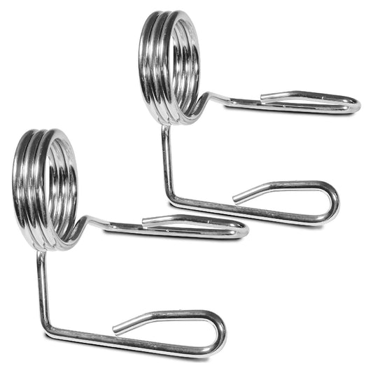 Olympic 2" Spring Collars (Pair) – Secure Chrome Barbell Clips for 50mm Olympic Bars