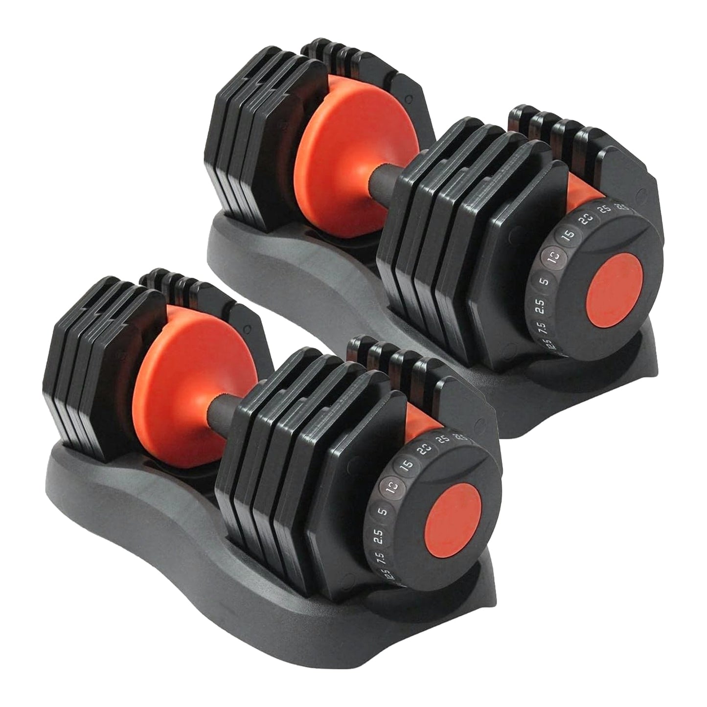 25 kg Adjustable Dumbbells Pair – Quick‑Dial Safety Lock, 10‑in‑1 Weight Range, Space‑Saving, Home Gym Strength Training