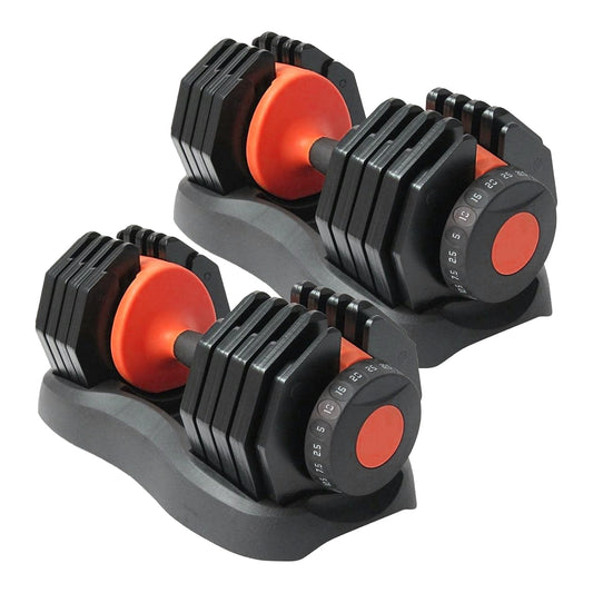 25 kg Adjustable Dumbbells Pair – Quick‑Dial Safety Lock, 10‑in‑1 Weight Range, Space‑Saving, Home Gym Strength Training