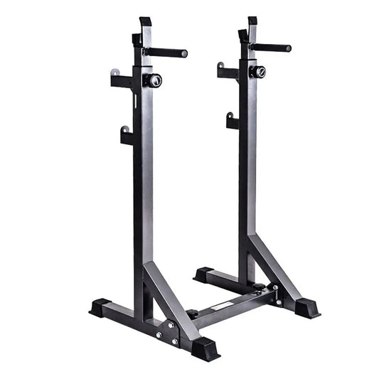 Heavy‑Duty Half Squat Rack – Adjustable Height & Width with Dip Station & Spotter Arms, 200 kg Load for Home Gym Strength Training