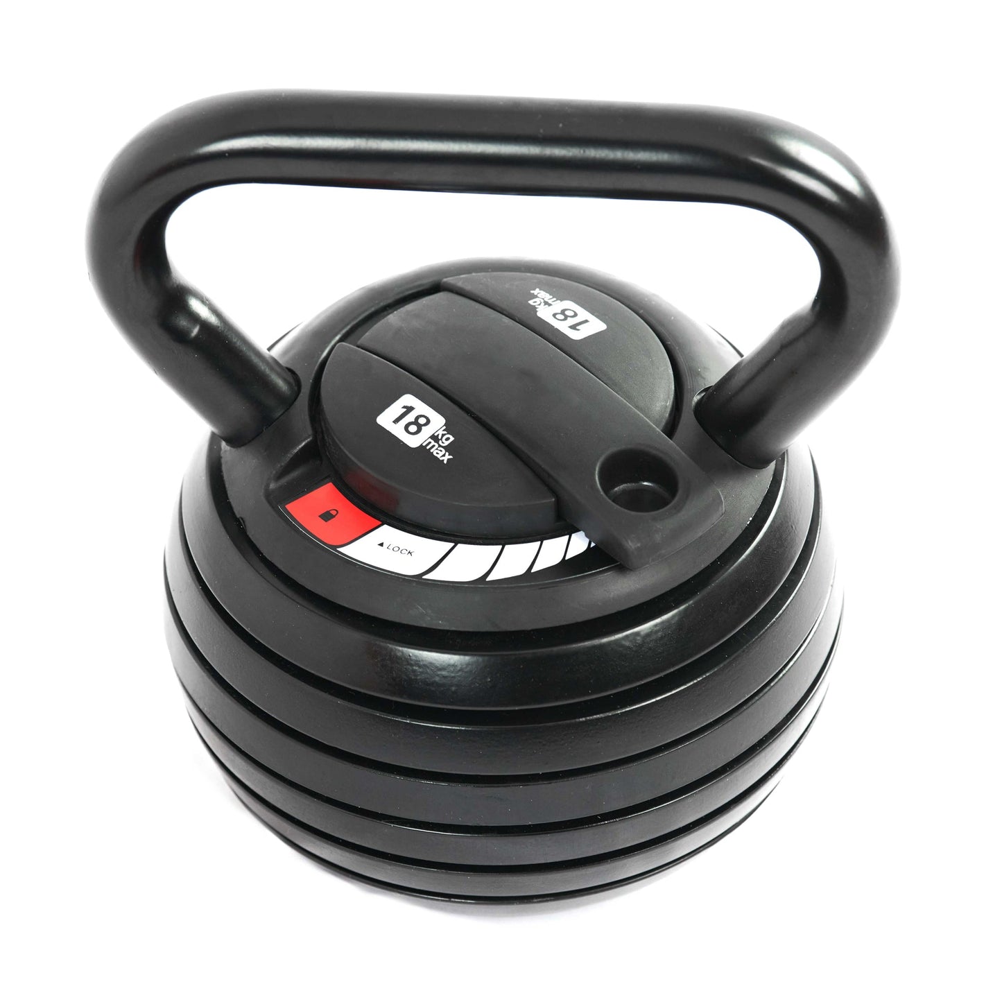 Adjustable Cast‑Iron Kettlebell 3.4–18 kg, Quick‑Lock – Home Gym Strength & Endurance