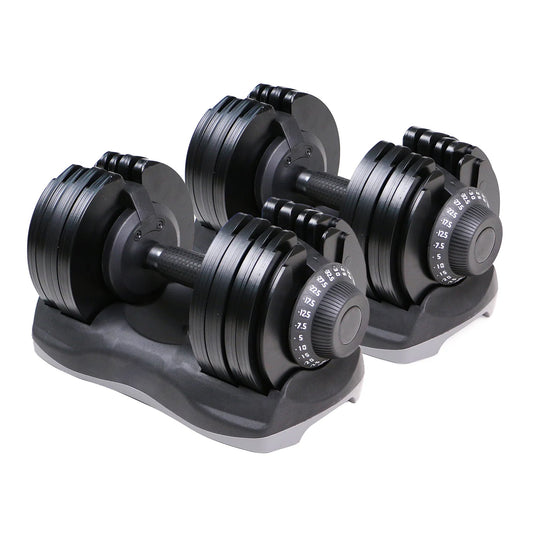 Adjustable Dumbbells 5–32.5 kg Pair – Dial-Control Weight Set for Home Gym Strength Training