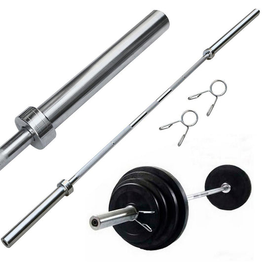 Olympic 2″ Weightlifting Barbell – Durable Steel Finish with Spring Collars – Multi‑Use Bar for Squat Bench Press Deadlift – Compact Home Gym