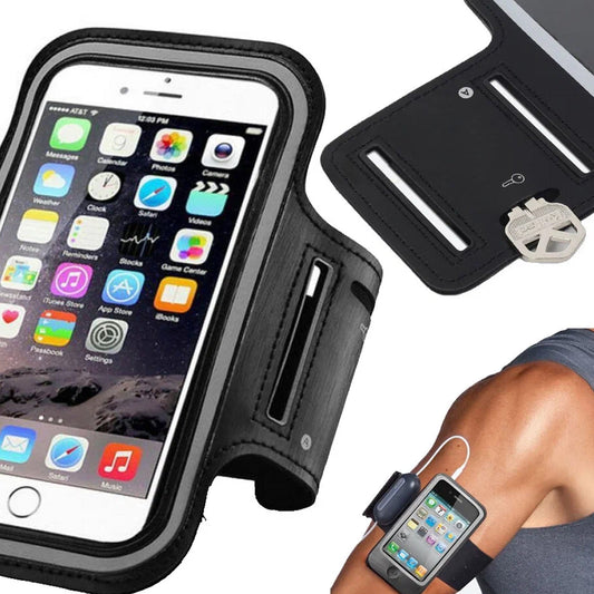 Waterproof Running Armband Phone Holder – Elastic Fit Up to 7, Reflective strips for Home & Outdoor Fitness