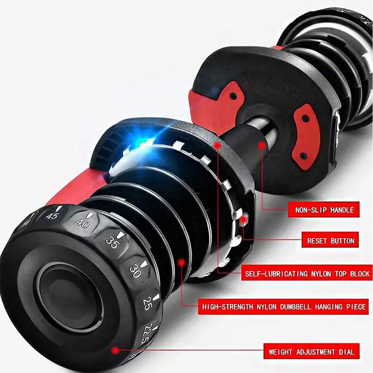 24kg Adjustable Dumbbells (15-in-1) – Steel & ABS Build, Quick Dial System, Compact for Home Gym Strength Training