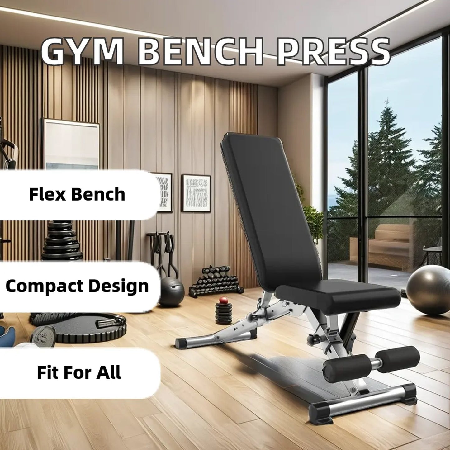 Adjustable Dip Station & Weight Bench with Rack – Strength Training & Core Workout Bench for Weightlifting, Full-Body Home Gym Exercises