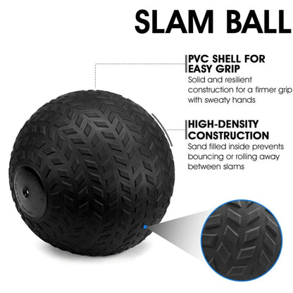 Adjustable Rubberized Slam Ball – Heavy‑Duty Treaded Core & Strength Training for Home Gym Workouts