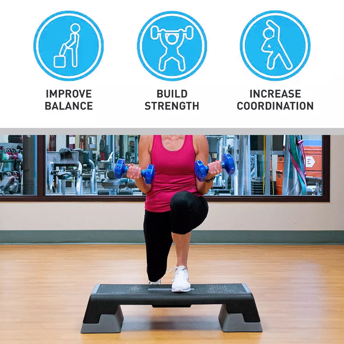 Adjustable Aerobic Step Platform –  Non‑Slip Surface, 4–6″ Height, Home Gym Cardio & Yoga, Space‑Saving Fitness Stepper