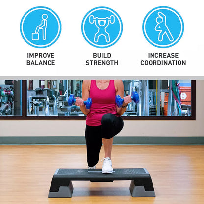 Adjustable Aerobic Step Platform –  Non‑Slip Surface, 4–6″ Height, Home Gym Cardio & Yoga, Space‑Saving Fitness Stepper