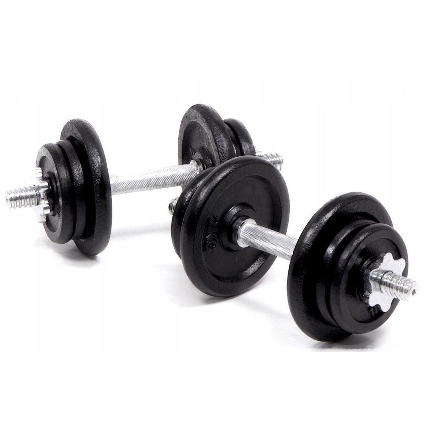 Adjustable Cast‑Iron Barbell & Dumbbell Set – 65 kg Weight Kit, Knurled Grip, 2‑in‑1 Strength Training for Home Gym