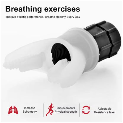 Portable Breath Trainer Lung Exerciser – Adjustable Neoprene-Coated Respiratory Therapy Device for Stamina & Lung Capacity – Compact Home Fitness Respiratory Aid