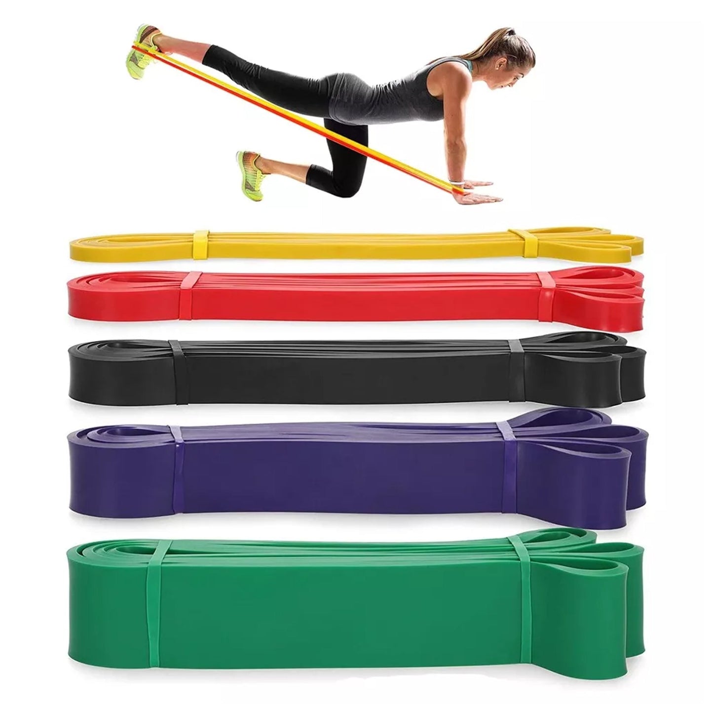 5‑Level Pull‑Up Assist Resistance Bands – Natural Latex, Multi‑Color Strength Training & Stretching Kit for Home Gym