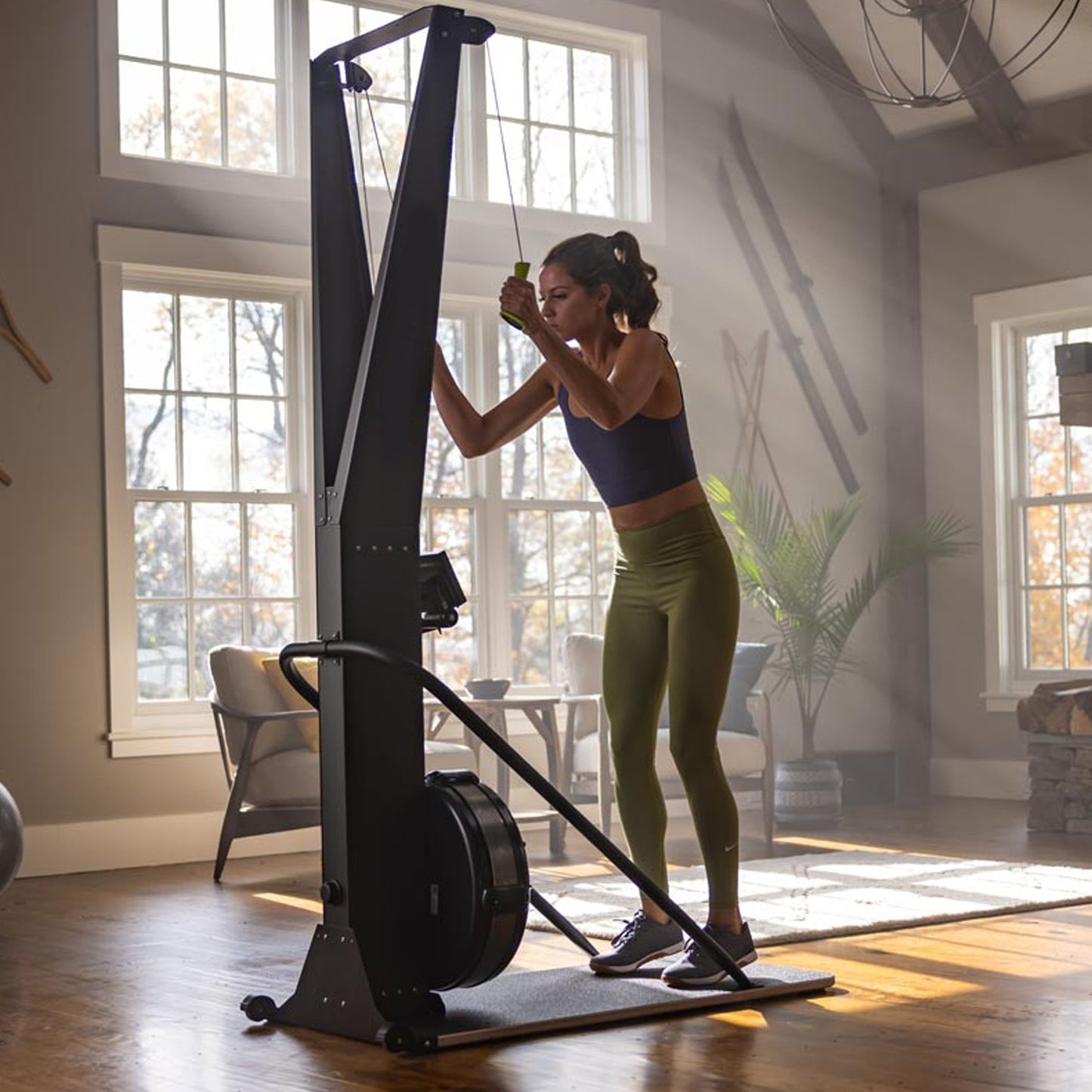 Indoor Ski Cross Trainer – Aluminum Frame Low‑Impact Machine with LED Display, Adjustable Resistance, Full‑Body Cardio & Strength Training for Home Gym