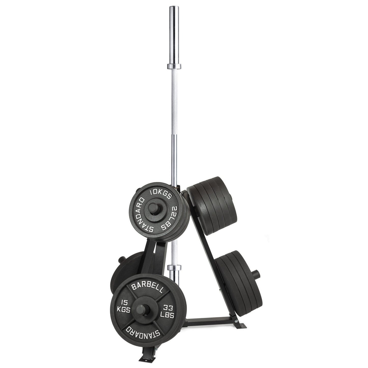 Vertical Weight & Dumbbell Storage Rack – Heavy‑Duty Steel Frame with 6 Clamps – Holds 300 kg Weight Plates & Dumbbells – Space‑Saving Home Gym Organizer