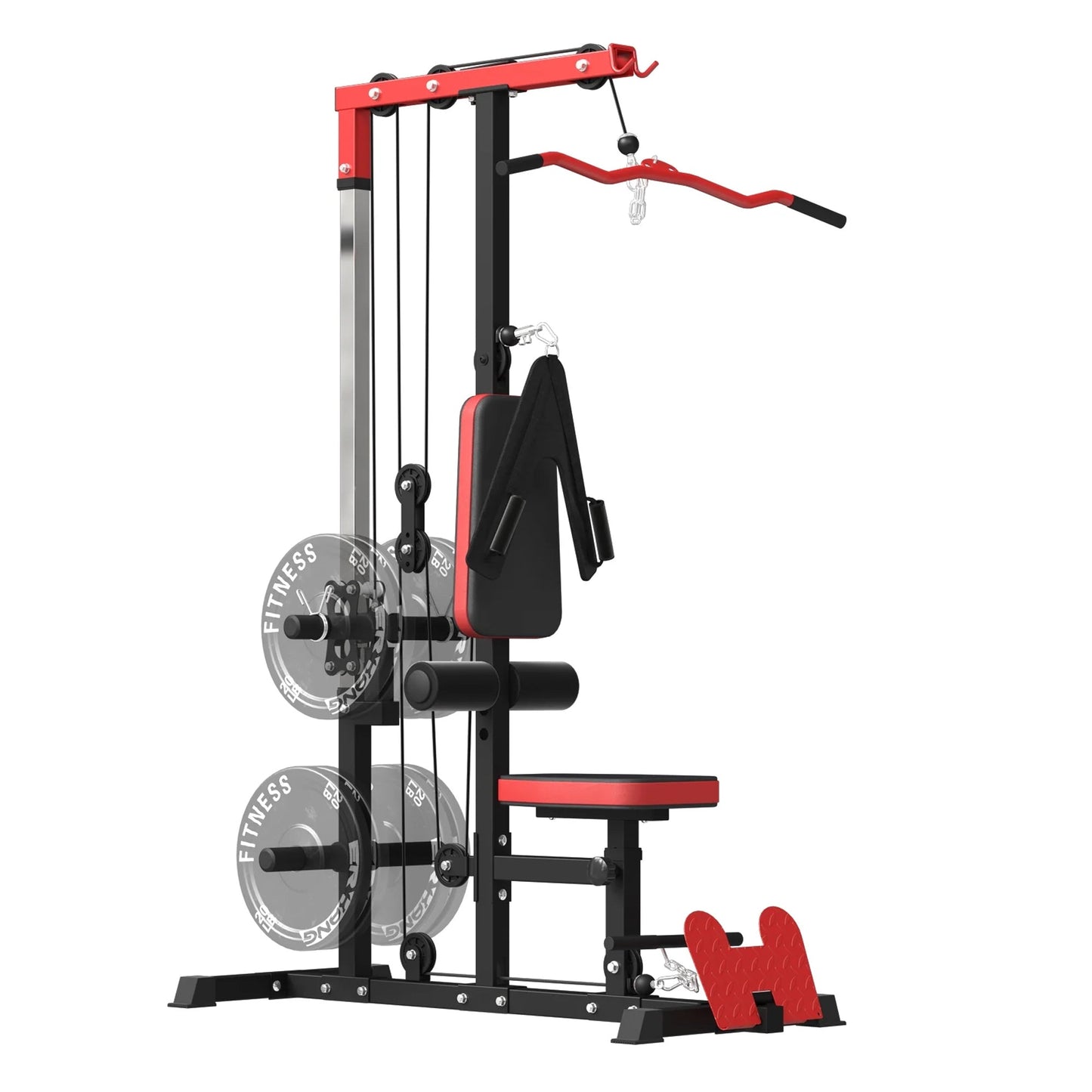 Adjustable High–Low Pulley Lat  Pulldown Machine with Padded Seat – Heavy‑Duty Cable Station for Home Gym
