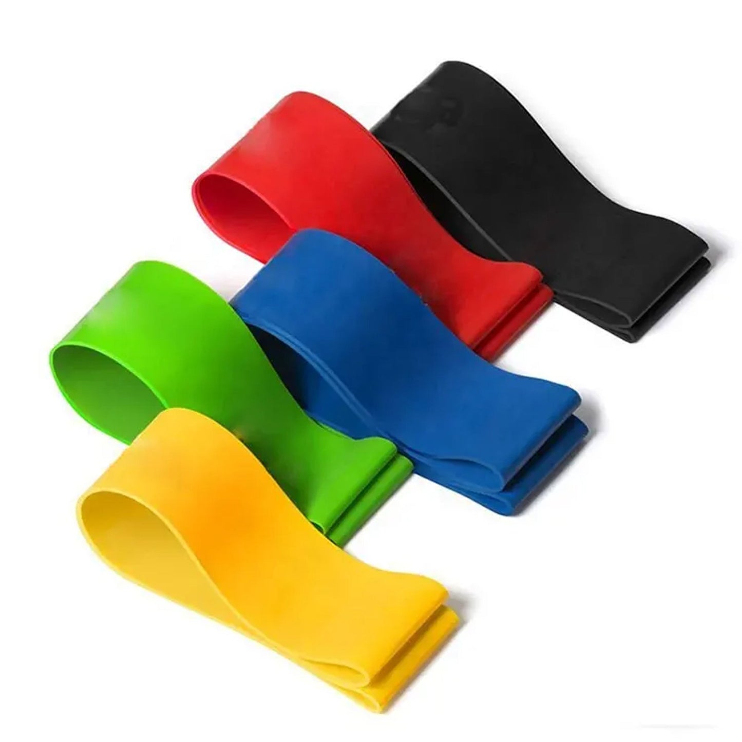Resistance Loop Bands Set – Natural Latex, 5 Color-Coded Levels, Anti-Slip Grip, Home Fitness & Pilates