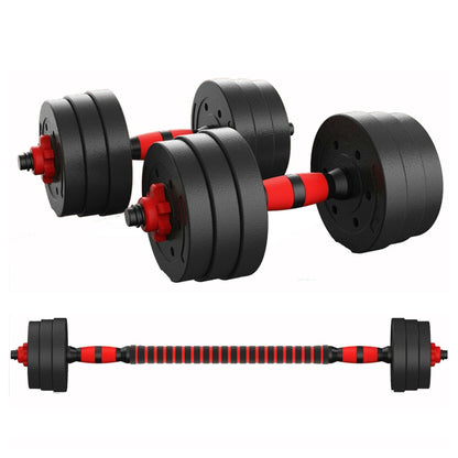 Adjustable Dumbbells & Barbell Set | Vinyl‑Coated 20–30 kg Strength Kit | 2‑in‑1 Combo for Home Gym Training