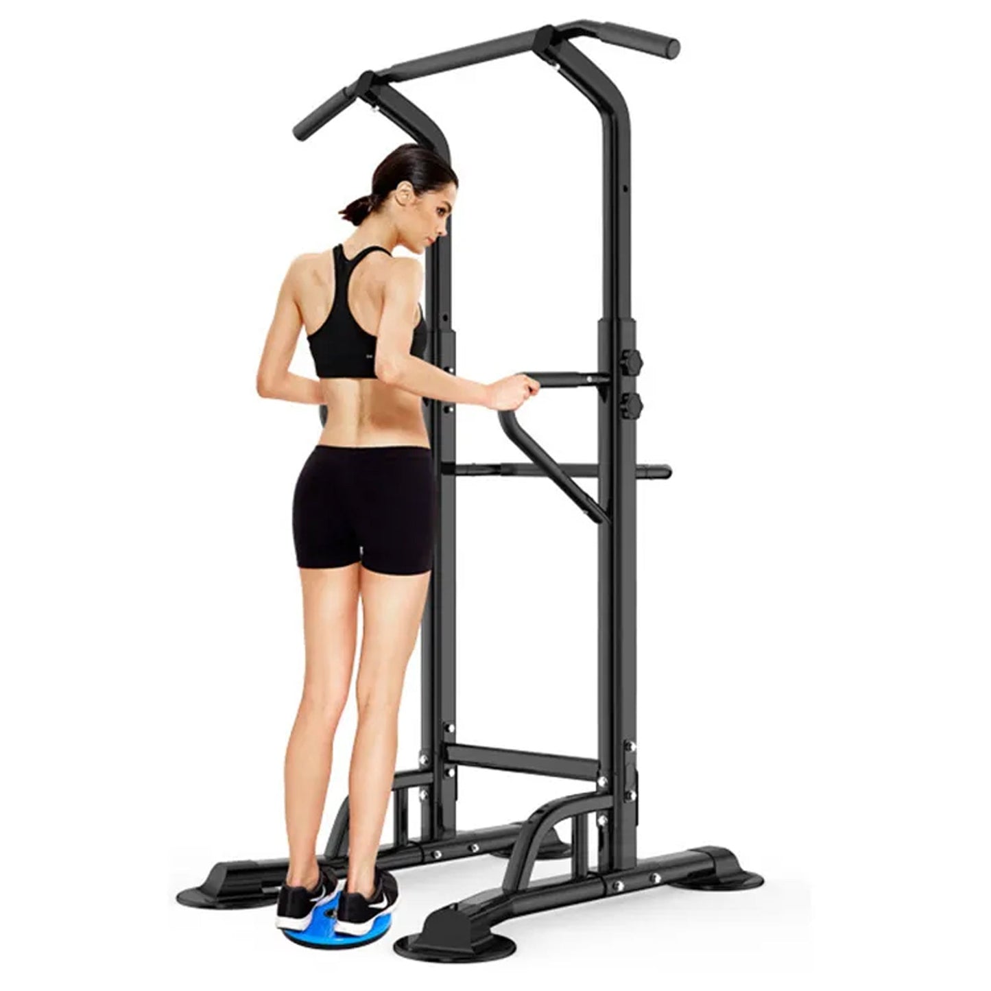 Adjustable Power Tower – Pull-Up & Dip Station with Backrest for Home Gyms
