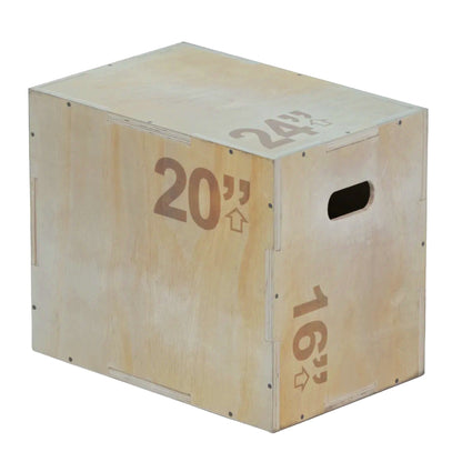 3-in-1 Wooden Plyometric Jump Box – Premium Wood Plyo Box for Strength, Agility & Jump Training | Multipurpose Exercise Step for Home & Gym Workouts
