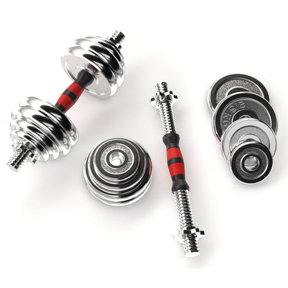 20kg Adjustable Dumbbell & Barbell Set – Cast Iron 2-in-1 Weights for Home Training