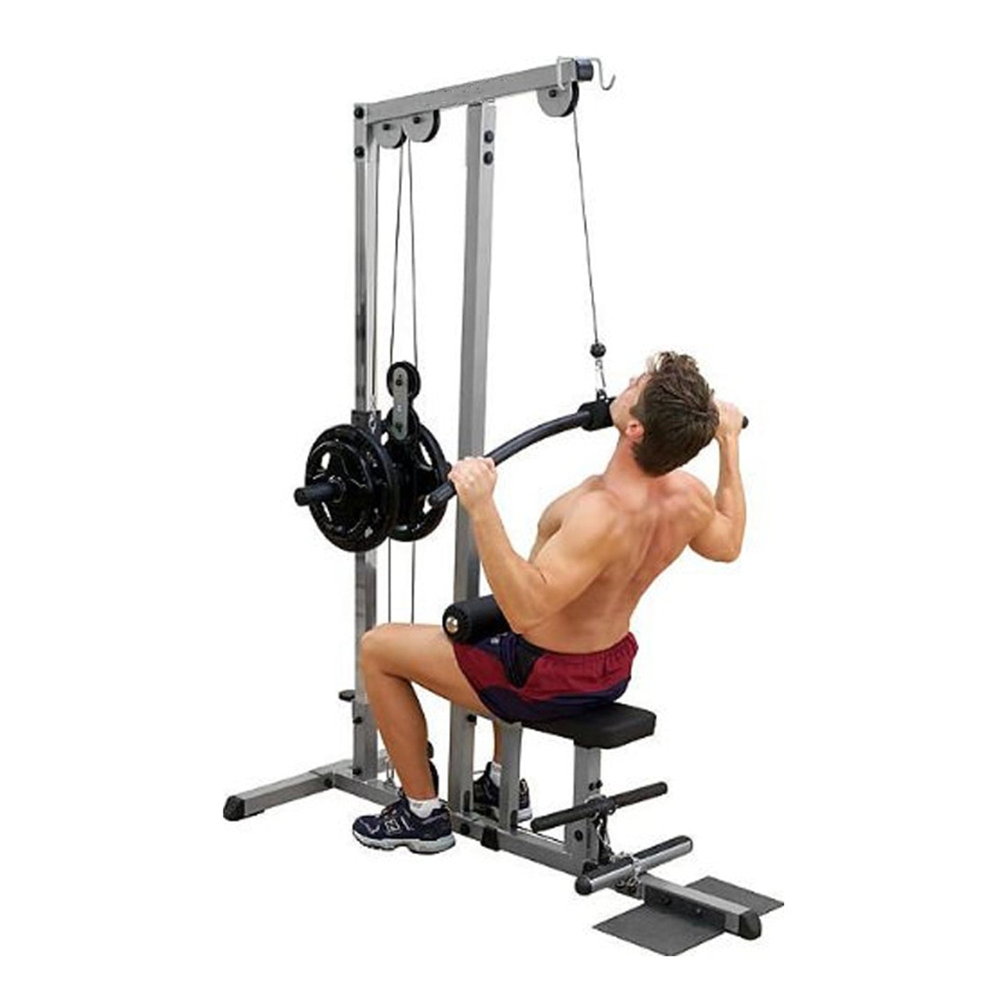 Adjustable High–Low Pulley Lat  Pulldown Machine with Padded Seat – Heavy‑Duty Cable Station for Home Gym