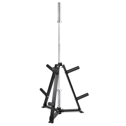 Vertical Weight & Dumbbell Storage Rack – Heavy‑Duty Steel Frame with 6 Clamps – Holds 300 kg Weight Plates & Dumbbells – Space‑Saving Home Gym Organizer