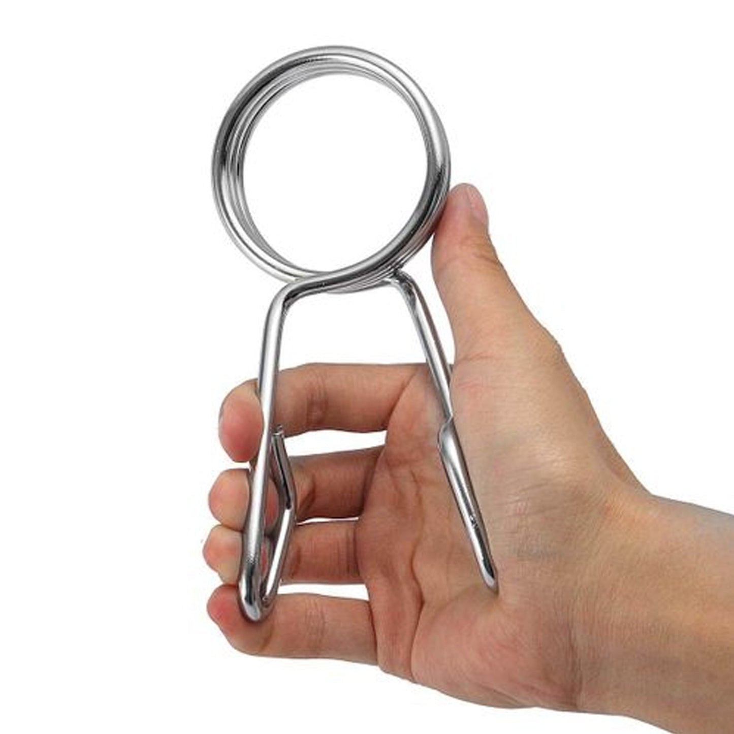 Olympic 2" Spring Collars (Pair) – Secure Chrome Barbell Clips for 50mm Olympic Bars