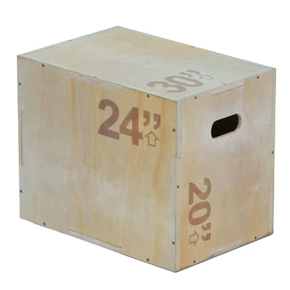 3-in-1 Wooden Plyometric Jump Box – Premium Wood Plyo Box for Strength, Agility & Jump Training | Multipurpose Exercise Step for Home & Gym Workouts