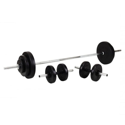 Adjustable Cast‑Iron Barbell & Dumbbell Set – 65 kg Weight Kit, Knurled Grip, 2‑in‑1 Strength Training for Home Gym