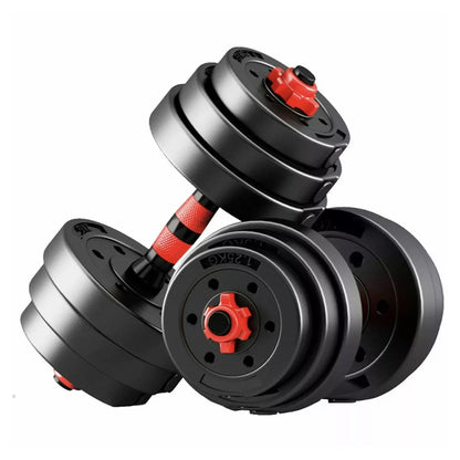 Adjustable Dumbbells & Barbell Set | Vinyl‑Coated 20–30 kg Strength Kit | 2‑in‑1 Combo for Home Gym Training