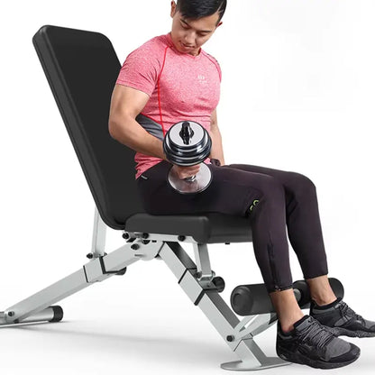 Adjustable Dip Station & Weight Bench with Rack – Strength Training & Core Workout Bench for Weightlifting, Full-Body Home Gym Exercises