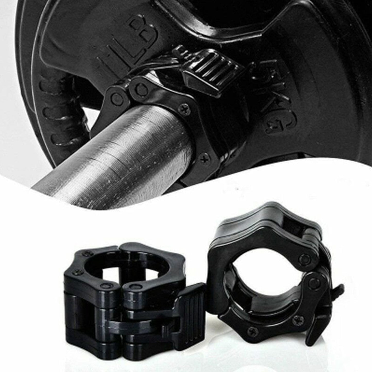 2"" Olympic Barbell Collars – Quick-Release Locking Clips (Pair) | Heavy-Duty Barbell Clamps for Secure Weightlifting & CrossFit Training